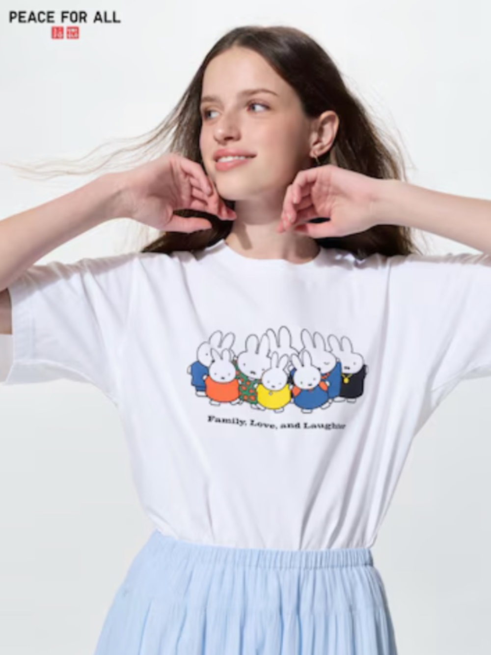 Uniqlo Miffy PEACE FOR ALL Family Love Laughter Unisex T-Shirt S RARE